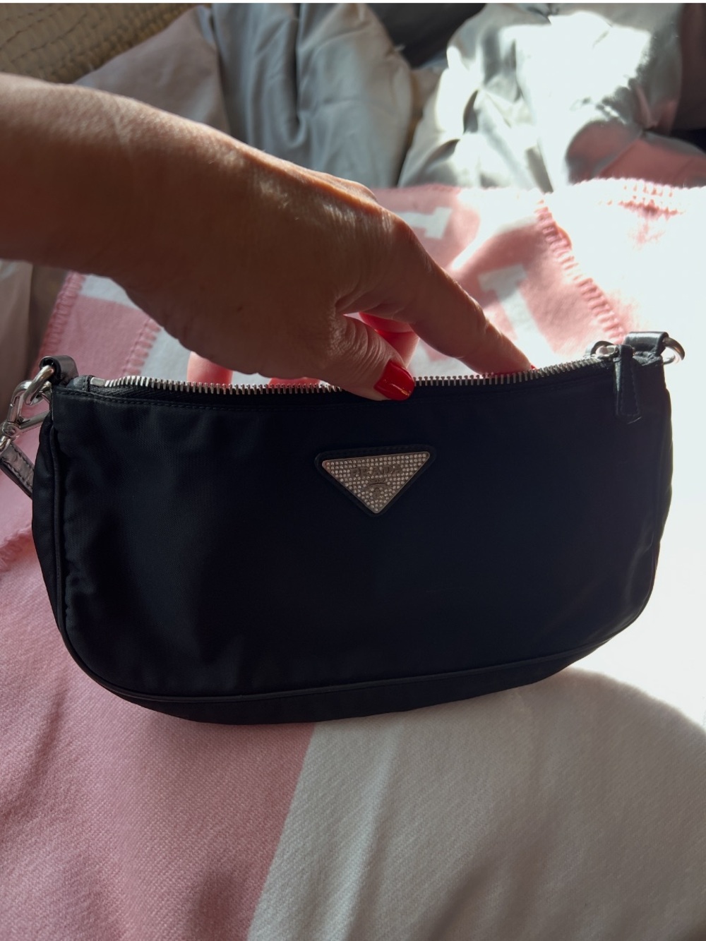 Prada⭐️Re-edition 2002!⭐️
Crystalized/Rhinestone logo mini bag!⭐️OFFERS Always! - Picture 14 of 15